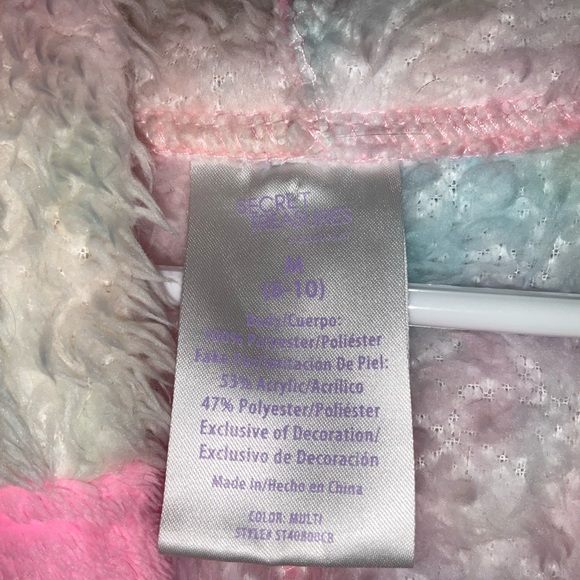 Secret Treasures Fuzzy Unicorn Footless Onesie With Pockets - Picture 5 of 6